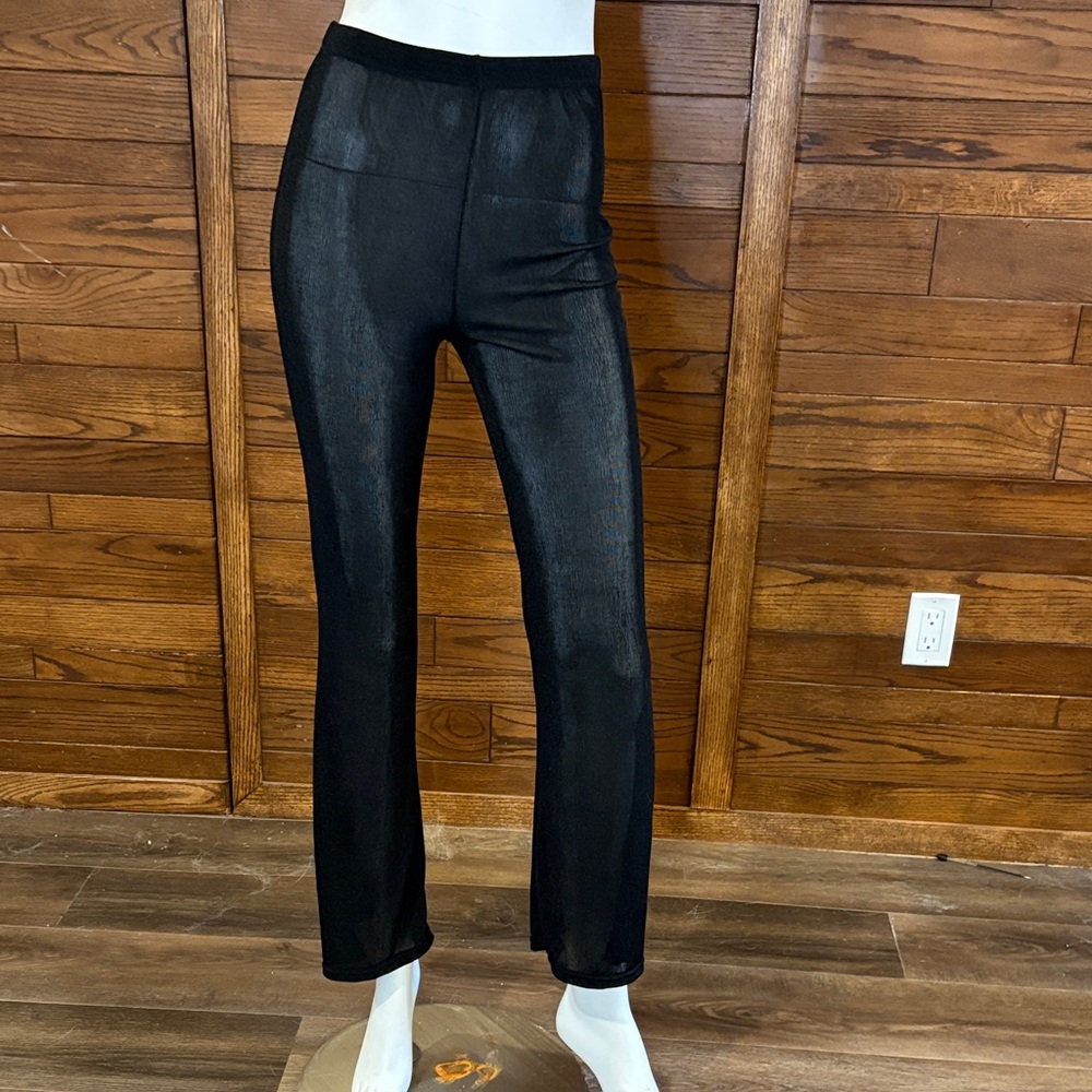 Sleek Black Straight-Leg Pull-On Pants
